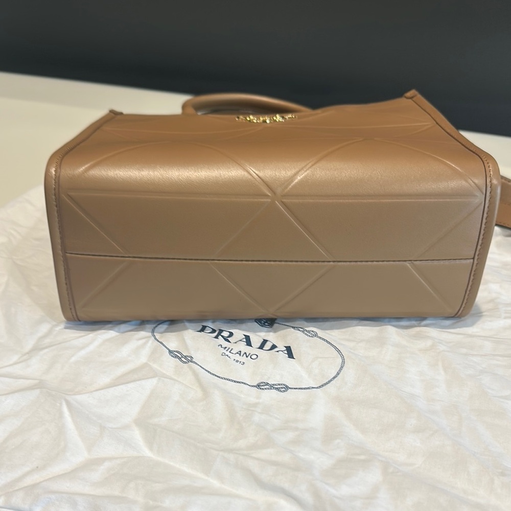 Prada Tan Saffiano Leather Satchel with Gold Hardware - Picture 4 of 10